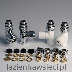 ZESTAW ZAWORÓW PROSTYCH BIAŁYCH ŁĄCZNIK ŻELAZNY 1/2"